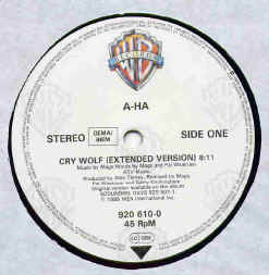 Vinyleticketomania disque vinyle Vinyls Maxi 45 tours A-ha Cry Woolf Extended Version Face 1 Side 1 1986 WEA tubes annes 80
