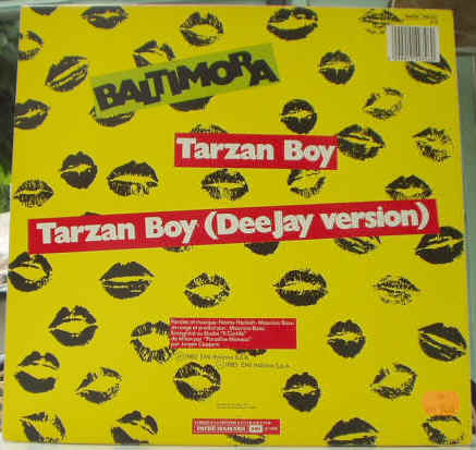 Vinyleticketomania Disques vinyles Vinyls Maxi 45 tours Baltimora Tarzan Boy (Dee Jay Version) Pochette verso 1985 EMI Remix Dub Tubes annes 80